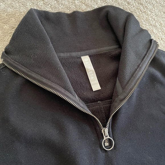 Athleta Black Cozy Karma 1/4 Zip Sweatshirt - Picture 3 of 3